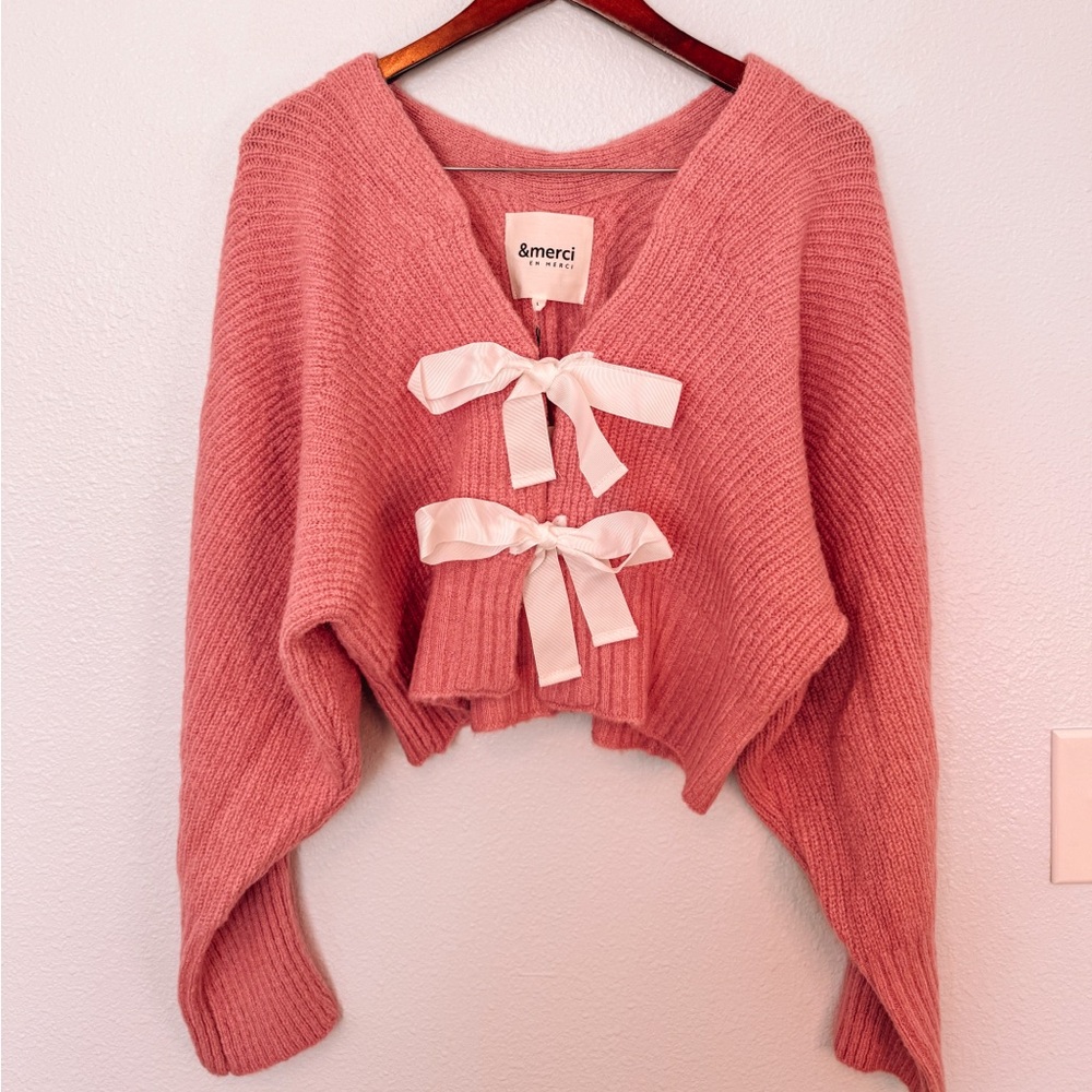 PINK BOW SWEATER